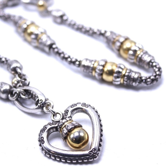Brighton Jewelry - Brighton Two toned Heart Necklace and Bracelet Set